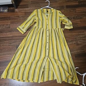 Striped Yellow and Gray KURTI